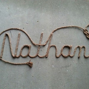 6 LETTER Rope Name Sign, Western/Nautical Rope Name Art, Rustic Name, Rustic Wall Letter, Nursery Name, Nautical Themed Room, Crib Sign
