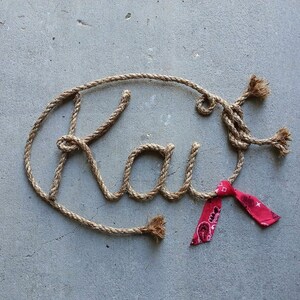 3 LETTER Name Western Rope Name Art, WITH BANDANNA