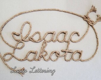 11 LETTRE Nom Western/Nautical Rope Nom Art