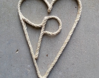 Western/Nautical Rope Art: Initial Heart, Rope Initial, Rope Heart, Rustic Heart, Rustic Letter, Heart Letters, Love
