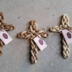 Rope Cross, Twisted Rope Cross, Wall Cross, Religious Home Decor, Rope ...