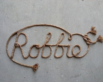 6 LETTRES Nom Western/Nautical Rope Nom Art