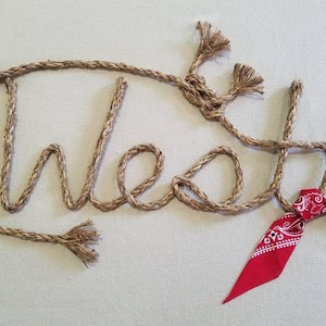 4 LETTER Name Western Rope Name Art, WITH BANDANNA