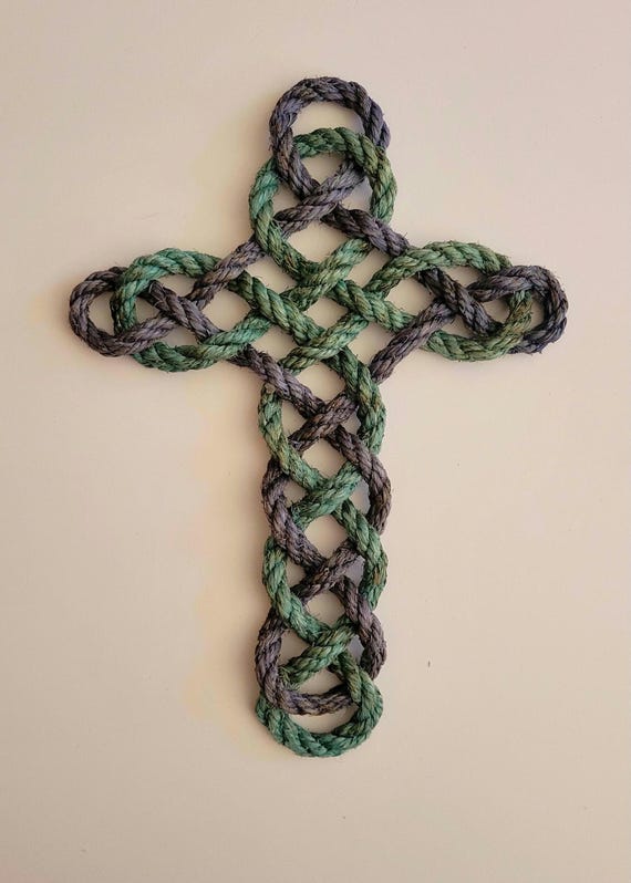 Twisted Rope Cross, Wall Cross, Religious Home Decor, Rope Artwork
