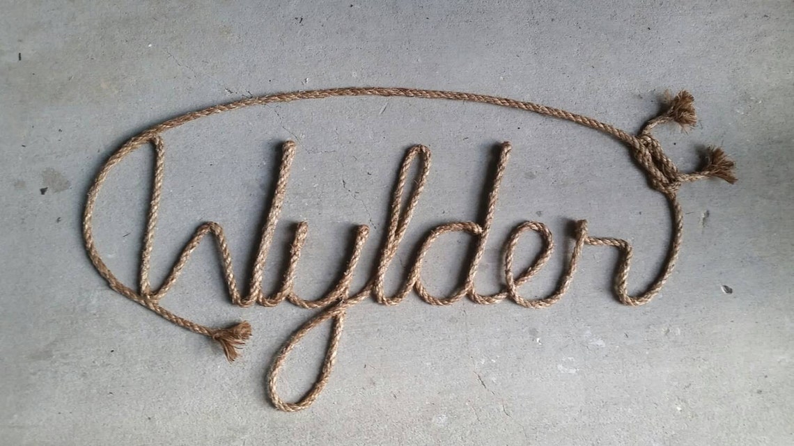 6 LETTER Rope Name, Western/nautical Rope Name Art, Nursery Decor, Crib ...