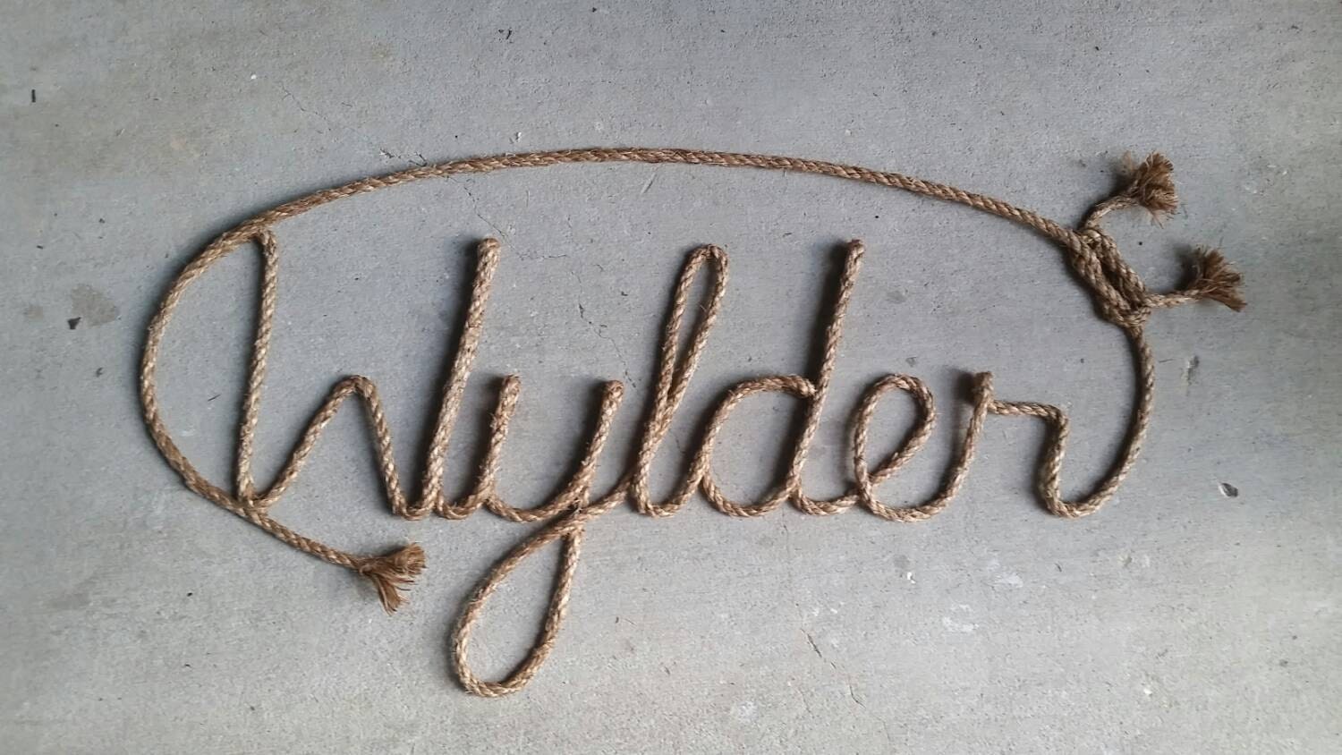6 LETTER Rope Name Sign Western/nautical Rope Name Nautical Etsy