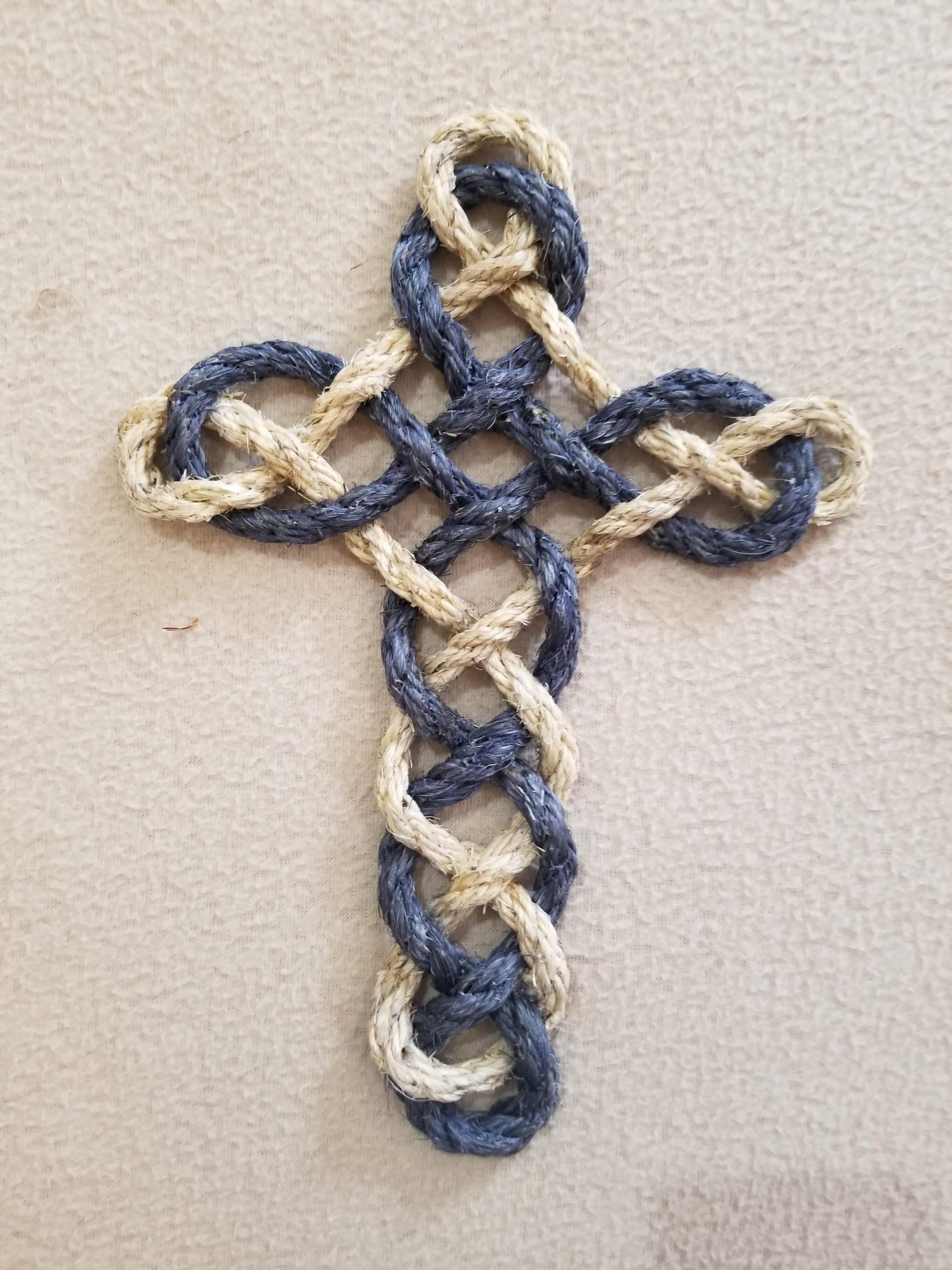 Two Rope Cross Rope Cross, Twisted Rope Cross, Wall Cross, Rustic Home Decor ...