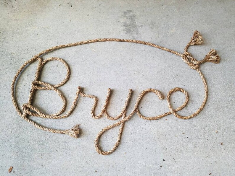 5 LETTER Rope Name Sign Western/nautical Rope Name Art Etsy
