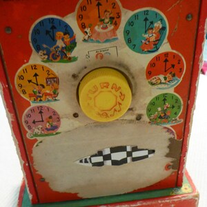 FISHER PRICE Musical Teaching Clock 1960's Bild 2