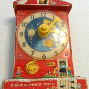 FISHER PRICE Musical Teaching Clock 1960's Bild 4