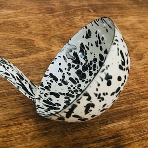 Enamel black and white ladle image 1