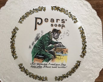 Placa vintage que anuncia el jabón Pears Lord Nelson Pottery England