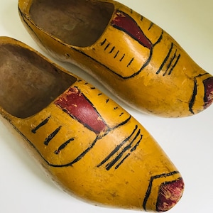 Hand painted large wooden clogs Souvenir Holland