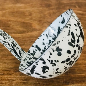 Enamel black and white ladle image 2