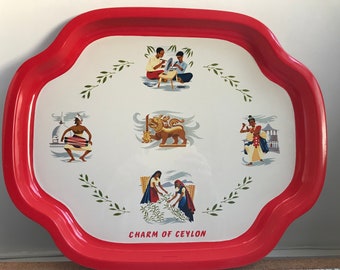Vintage “Charm of Ceylon” Worcester Ware tray