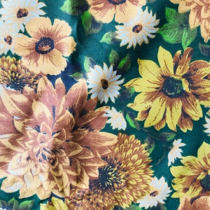 Vintage sunflower floral fabric image 1