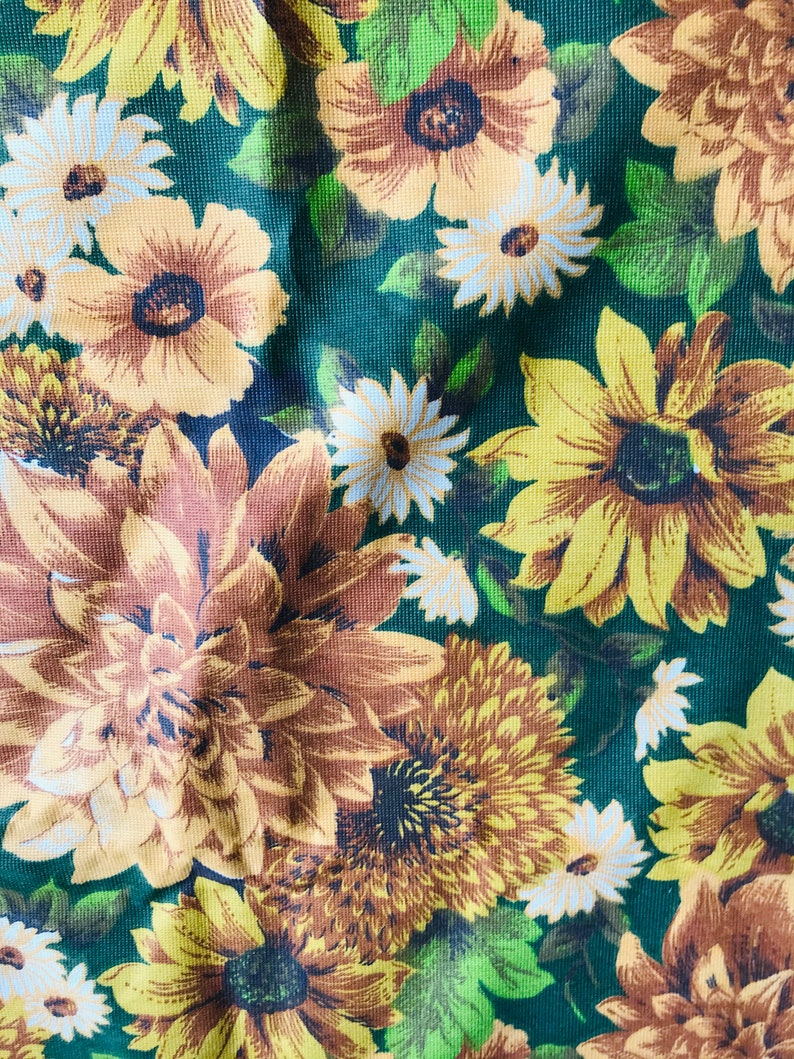 Vintage sunflower floral fabric image 1