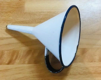 Vintage white enamel funnel Sweden