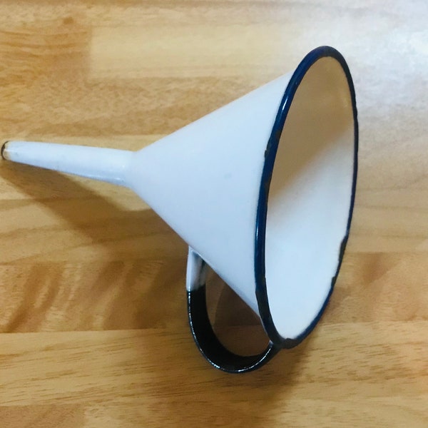 Vintage white enamel funnel Sweden