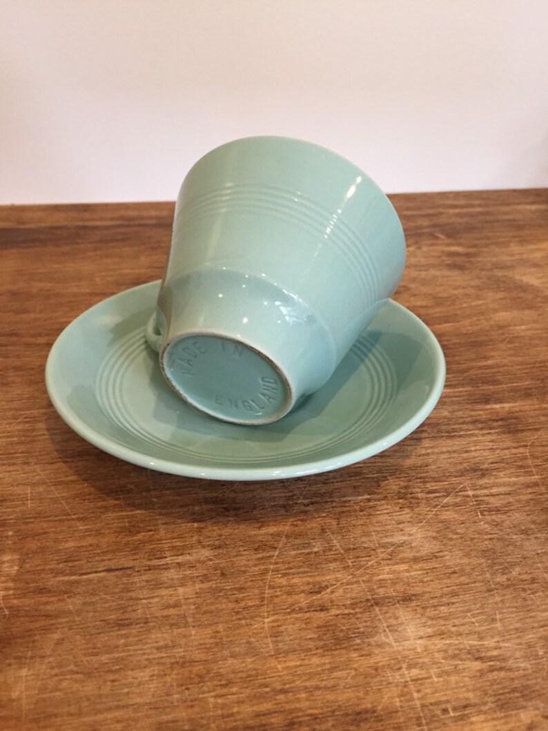 Wood's Ware 1950s Beryl Green Cup and Saucer image 2