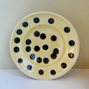 Artisan earthenware bowl made in Hungary  pottery bowl handmade spotty design