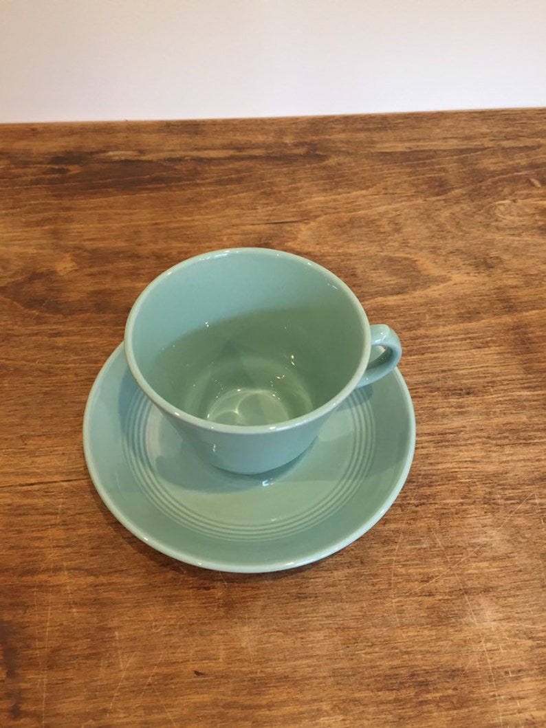 Wood's Ware 1950s Beryl Green Cup and Saucer image 4