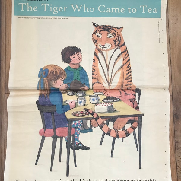 Double sided poster Judith Kerr The Tiger Who Came to Tea The Times Newspaper