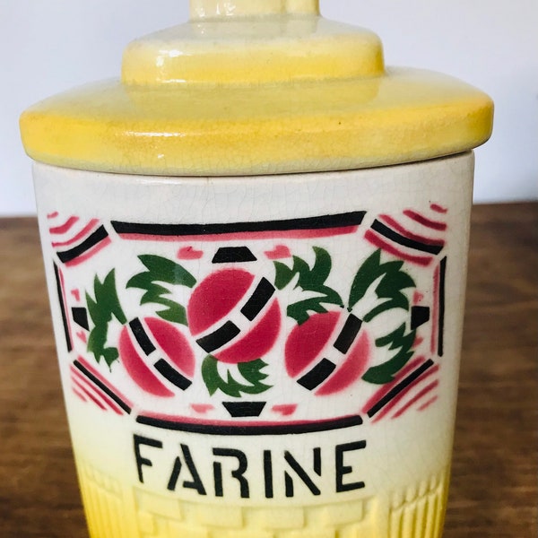 Vintage French Farine flour storage jar