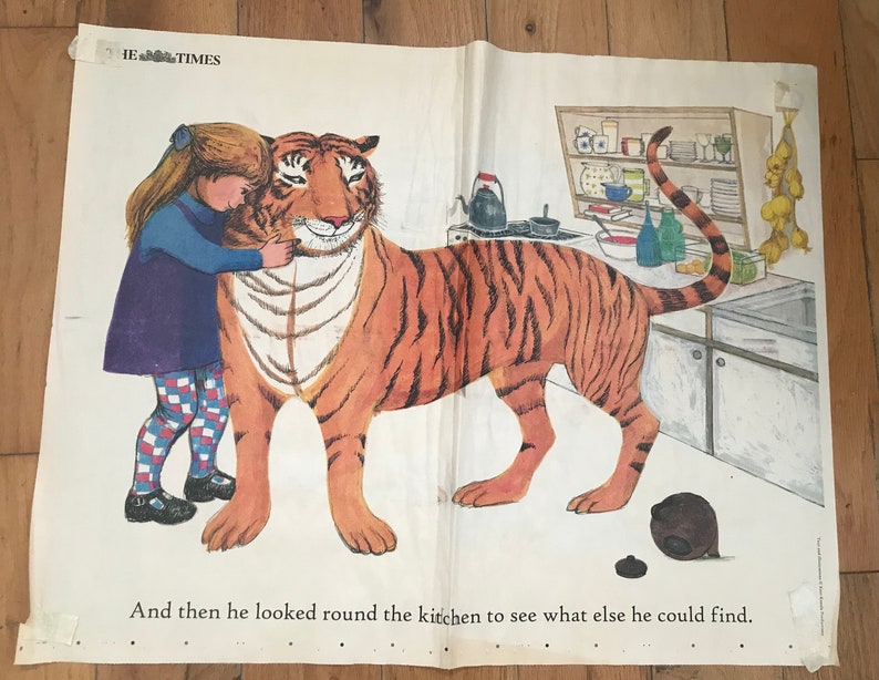 Double sided poster Judith Kerr The Tiger Who Came to Tea The Times Newspaper image 5