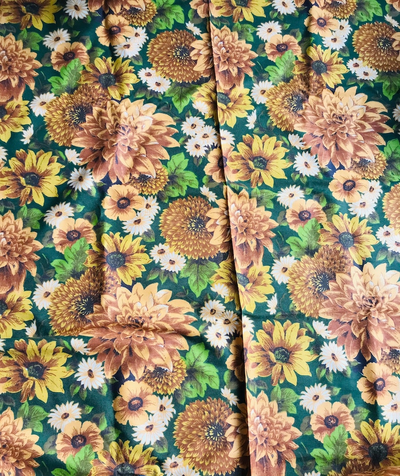 Vintage sunflower floral fabric image 2