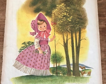 1957 Kinderliederdruck Little Bo Peep Penn Prints New York