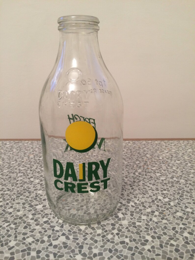 Vintage Unigate Milk Bottle Dairy Crest Etsy