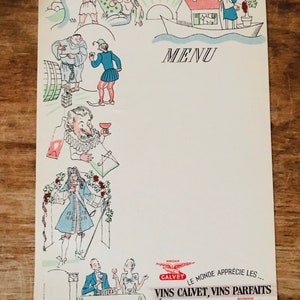 Vintage französisches Papier Menü leer Menü