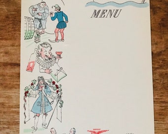 Vintage French paper menu blank menu