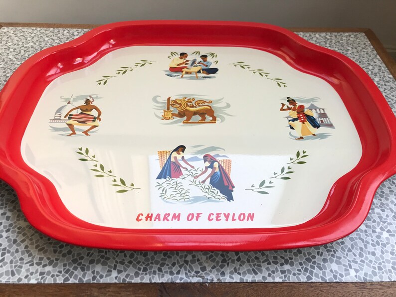 Vintage Charm of Ceylon Worcester Ware tray image 6