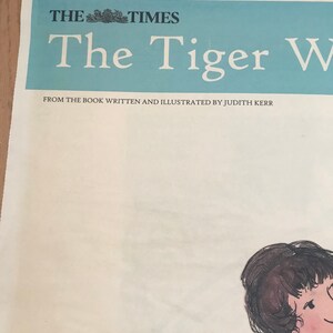 Double sided poster Judith Kerr The Tiger Who Came to Tea The Times Newspaper image 3