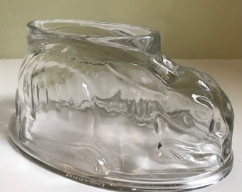 Vintage glass rabbit jelly/blancmange mould