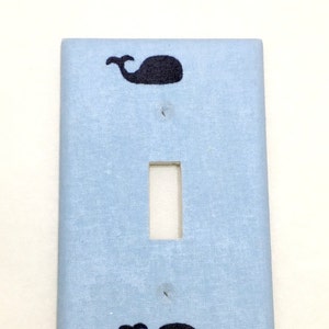 Whales Light Switch Plate Cover / Outlet Cover / Bedroom / Home Decor / Housewarming Gift / Nursery Decor / Kid's Room / Nautical / Navy