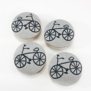Bicycles Drawer Knob Pulls Set of 4 / Cabinet / Nursery / Wood / Handles / Room Decor / Furniture Accessories / Baby Room / Bikes / Travel