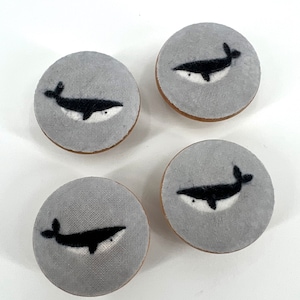 Whales Drawer Knob Pulls Set of 4 / Cabinet / Nursery / Handles / Room Decor / Furniture Accessories / Dresser / Baby Shower / Ocean / Sea