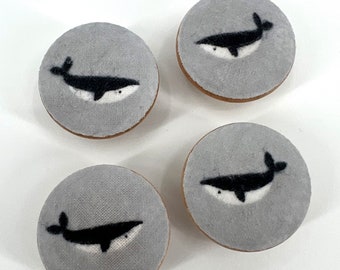 Whale Drawer Knob Pulls: Nursery Decor, Set of 4
