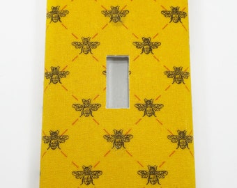 Honey Bees Light Switch Plate Cover / Outlet Cover / Bedroom / Home Decor / Baby Shower Gift / Nursery Decor / Kid's Room / Hive / Woodland