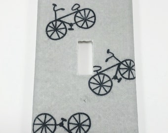 Bicycles Fabric Light Switch Cover: Nursery Decor
