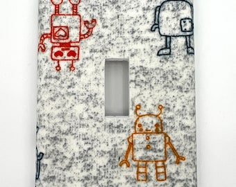 Robots Light Switch Plate Cover / Outlet Cover / Bedroom / Home Decor / Baby Shower Gift / Nursery Decor / Kid's Room / AI / Engineers