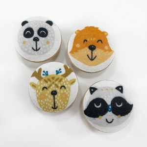 Woodland Friends ladeknoppen, kinderkamerdecoratie, set van 4