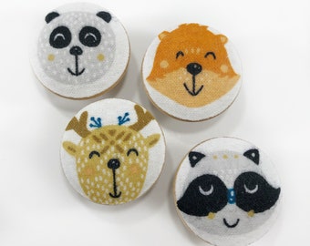 Woodland Friends Drawer Knobs, Nursery Decor, Set of 4