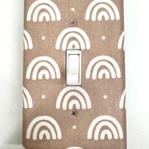 Neutral Arch Light Switch Plate Cover / Outlet Cover / Bedroom / Home Decor / Baby Shower Gift / Nursery Decor / Kid's Room / Rainbow / Tan