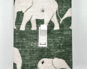 Elephant Family Fabric Light Switch Cover, Nursery Decor