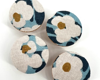 Tiradores de madera para cajón con diseño floral - Juego de 6