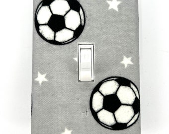 Soccer Light Switch Plate Cover / Outlet Cover / Bedroom / Home Decor / Baby Shower Gift / Nursery Decor / Kid's Room / Ball / Sport